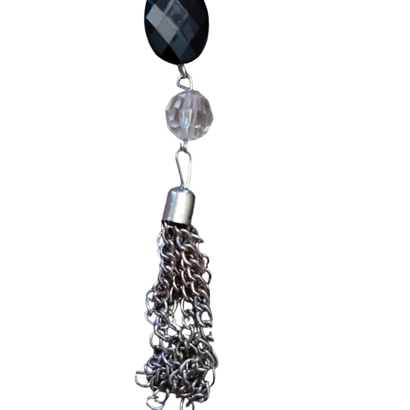 Silver Onyx Bead Necklace - Picture 1 of 2
